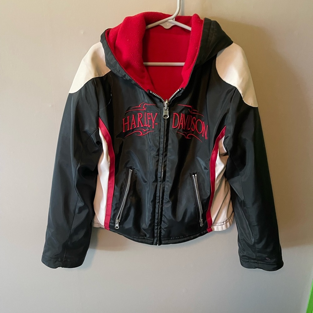 Harley Davidson black and red jacket size 7